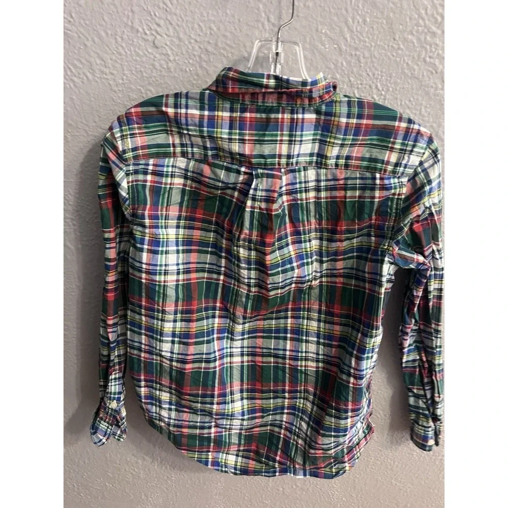 Boys‎ Ralph Lauren  Long Sleeve Button Down Plaid Shirt Size Large 14-16